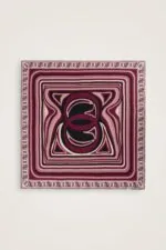 Dubbelzijdige twill-zijden hoofddoek bordeaux – Dalgaların İçinde, 94×94 cm - Afbeelding 4