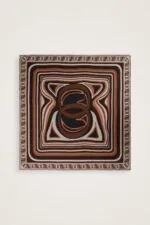 Dubbelzijdige twill-zijden hoofddoek bruin-oranje – Dalgaların İçinde, 94×94 cm - Afbeelding 4