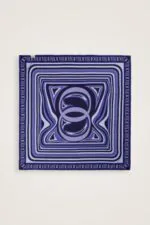 Dubbelzijdige twill-zijden hoofddoek paars-donkerblauw – Dalgaların İçinde, 94×94 cm - Afbeelding 4