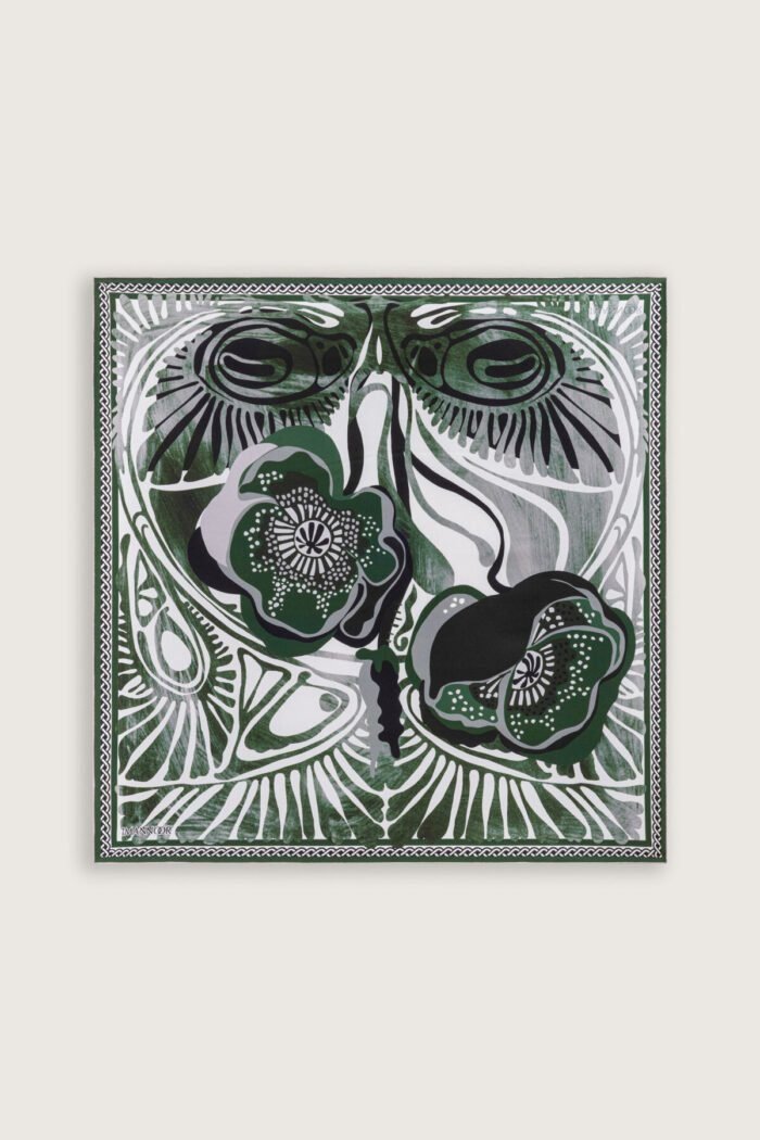 Gelincik Grijs-Groen Dubbelzijdige Twill Zijden Hoofddoek - Afbeelding 4