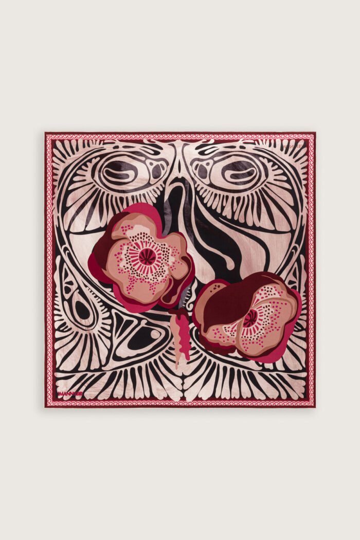 Gelincik Oudroze-Roze Dubbelzijdige Zijden Hoofddoek - Afbeelding 4