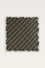 Twill-zijden hoofddoek zwart-goud – Girdap, 95×95 cm - Afbeelding 4