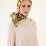 Gül Dantel Crème-Geel Dubbelzijdig Twill Zijden Hoofddoek