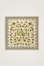 Gül Dantel Crème-Geel Dubbelzijdig Twill Zijden Hoofddoek - Afbeelding 3