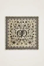 Dubbelzijdige twill-zijden hoofddoek crème-geel – Gül Dantel, 90×90 cm - Afbeelding 5