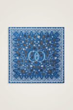 Gül Dantel Petrol-Turquoise Dubbelzijdig Tivil Zijden Hoofddoek - Afbeelding 4