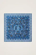 Dubbelzijdige twill-zijden hoofddoek petrol-turquoise – Gül Dantel, 90×90 cm - Afbeelding 4