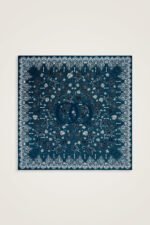 Gül Dantel Petrol-Turquoise Dubbelzijdig Tivil Zijden Hoofddoek - Afbeelding 3