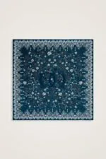 Dubbelzijdige twill-zijden hoofddoek petrol-turquoise – Gül Dantel, 90×90 cm - Afbeelding 3