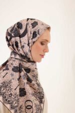 Gül Dantel Poederroze-Wit Dubbelzijdig Twill Zijden Hooffdoek - Afbeelding 5