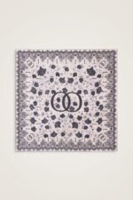 Gül Dantel Poederroze-Wit Dubbelzijdig Twill Zijden Hooffdoek - Afbeelding 2