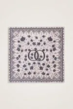 Dubbelzijdige twill-zijden hoofddoek poederroze-wit – Gül Dantel, 90×90 cm - Afbeelding 2
