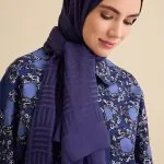 Naia katoenen sjaal donkerblauw – Iman Kare