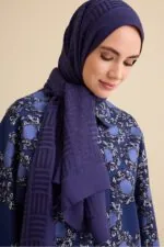 Naia katoenen sjaal donkerblauw – Iman Kare