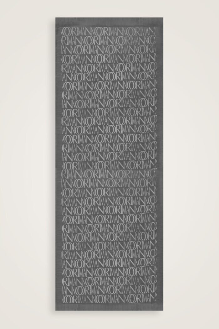 Monogram İmza Grijs Shiny Jacquard Sjaal - Afbeelding 2