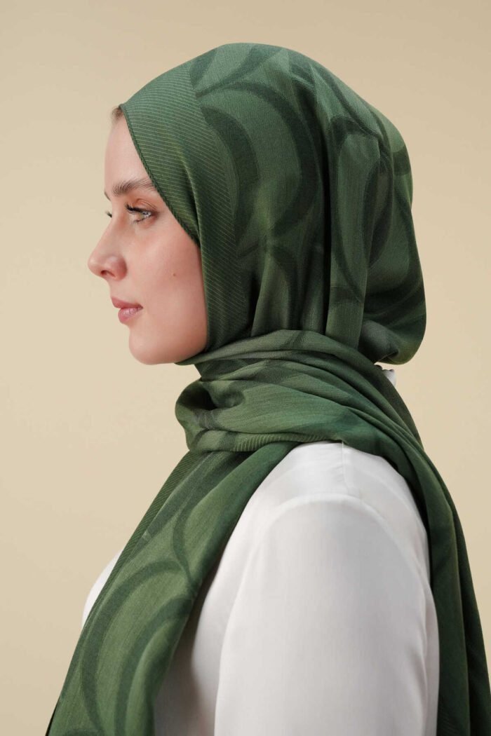 Grote Bambunoor Smaragdgroene Tencel Sjaal - Afbeelding 2