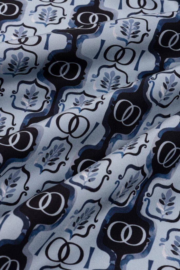 Girdap Blauw Tivil Zijden Hoofddoek - Afbeelding 3