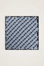 Twill-zijden hoofddoek blauw – Girdap, 95×95 cm - Afbeelding 2
