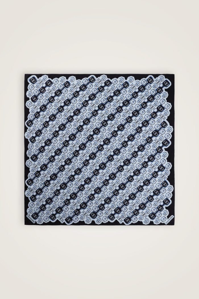 Girdap Blauw Tivil Zijden Hoofddoek - Afbeelding 2