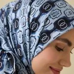 Twill-zijden hoofddoek blauw – Girdap, 95×95 cm
