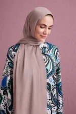Jacquard sjaal beige – Baklava