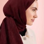 Bambunoor Bordeaux  Naia Katoenen Sjaal