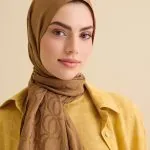Naia katoenen sjaal khaki – Bambunoor