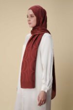 Big Bambunoor Bordeaux Tencel Sjaal – Elegant & Luchtig | İmannoor - Afbeelding 2