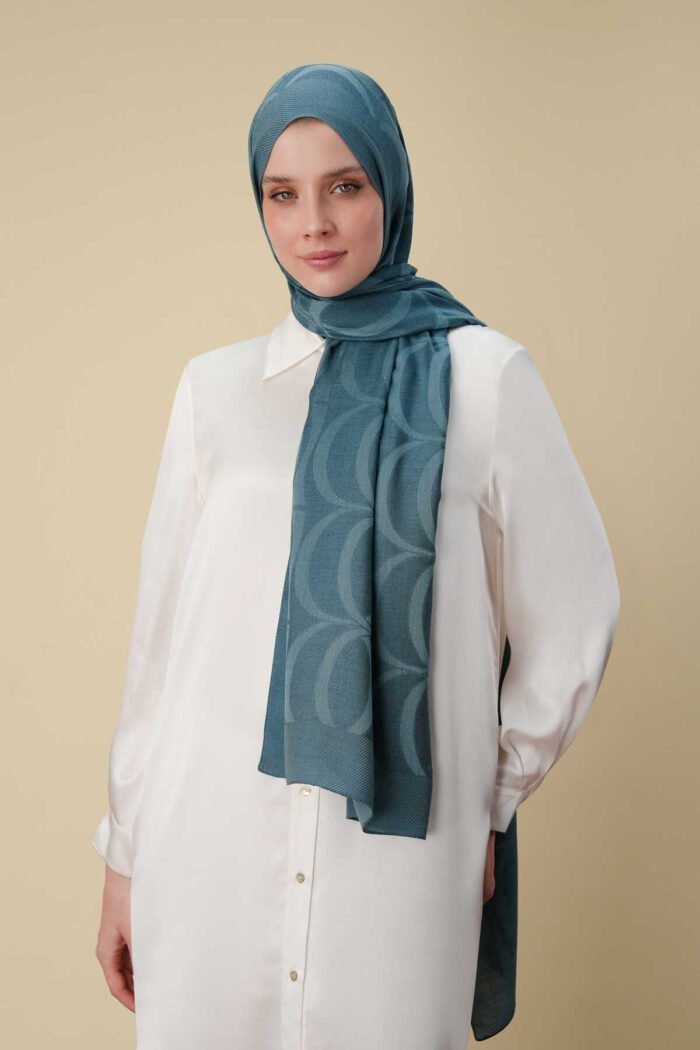 Grote Bambunoor Indigo Sjaal – Luchtig & Elegant | İmannoor - Afbeelding 2