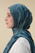 Grote Bambunoor Indigo Sjaal – Luchtig & Elegant | İmannoor