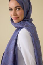 Dama Desen Lavendel Naia Katoenen Sjaal - Afbeelding 2