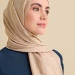 Dama Desen Antiek Beige Naia Katoenen Sjaal