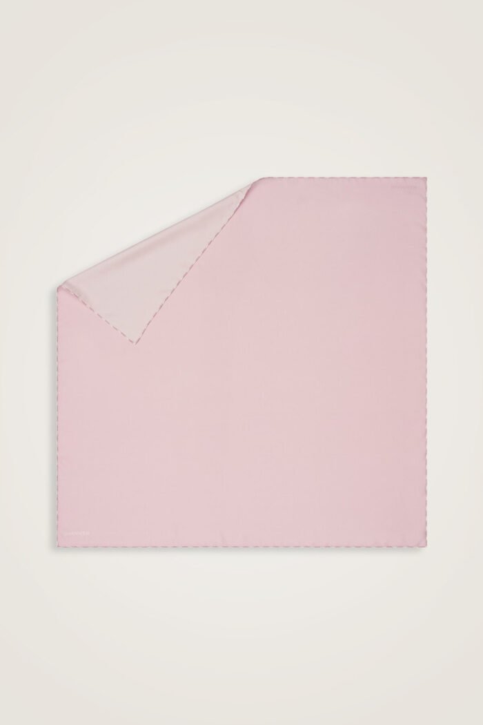Dubbelzijdige Poederroze-Witte Twill Zijden Hoofddoek - Afbeelding 2