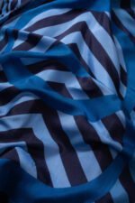 Cizgi Noor Blauw Viscose Sjaal - Afbeelding 4