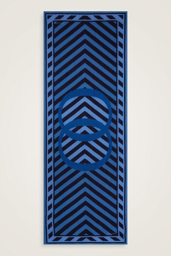 Cizgi Noor Blauw Viscose Sjaal - Afbeelding 3