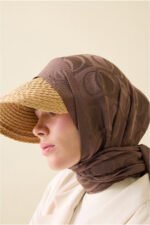 Dama Desen Lichtbruin Naia Katoenen Sjaal