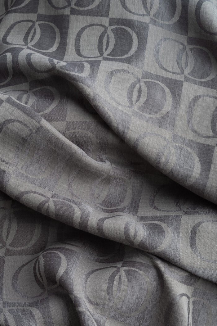 Dama Desen Antrasiet Naia Katoenen Sjaal - Afbeelding 4