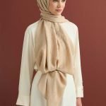 Dama Desen Beige Naia Katoenen Sjaal