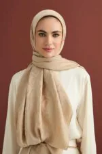 Dama Desen Beige Naia Katoenen Sjaal - Afbeelding 2