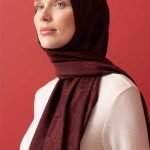 Dama Desen Bordeaux Naia Katoenen Sjaal