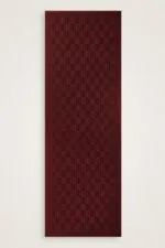 Naia katoenen sjaal met dambordprint – bordeaux - Afbeelding 3