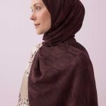 Dama Desen Bruin Naia Katoenen Sjaal