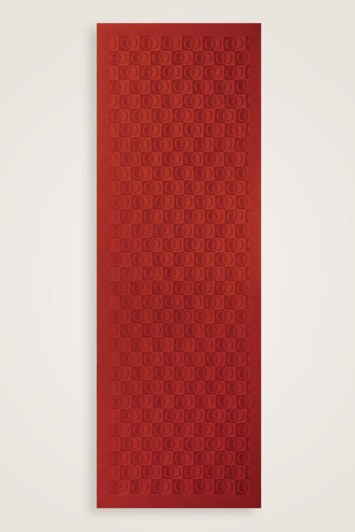 Dama Desen Baksteenrood Naia Katoenen Sjaal - Afbeelding 4