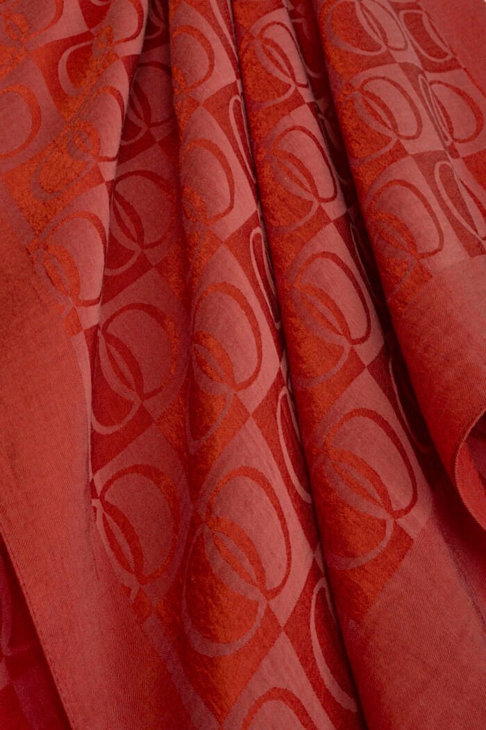 Dama Desen Baksteenrood Naia Katoenen Sjaal - Afbeelding 5