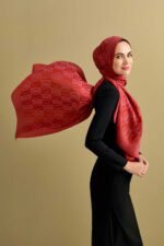 Dama Desen Baksteenrood Naia Katoenen Sjaal