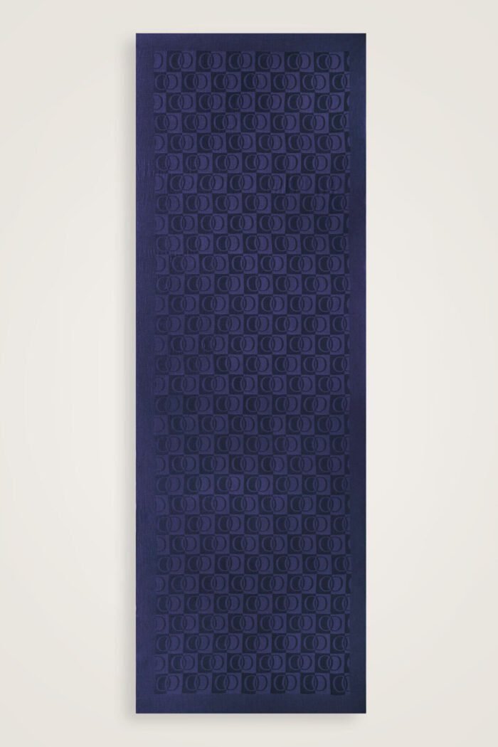 Dama Desen MarineBlauw  Naia Katoenen Sjaal - Afbeelding 3