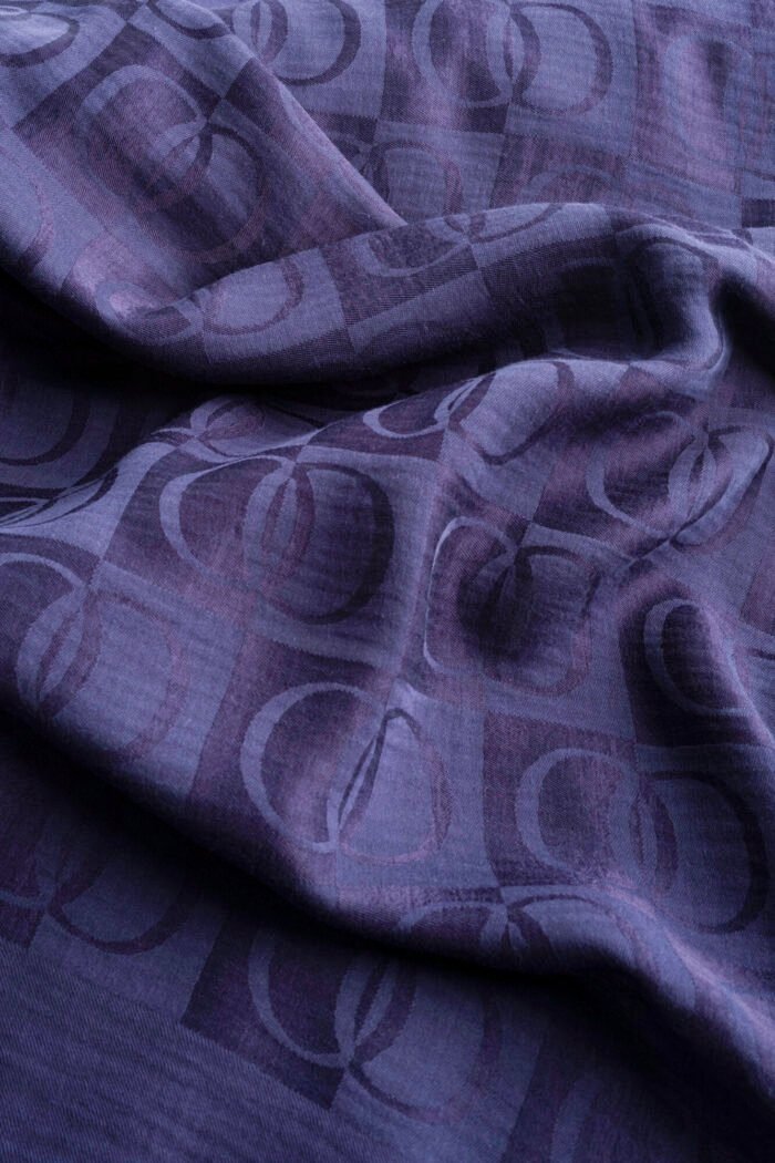 Dama Desen MarineBlauw  Naia Katoenen Sjaal - Afbeelding 4