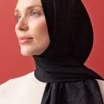 Naia katoenen sjaal met dambordprint – zwart