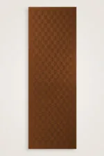 Naia katoenen sjaal met dambordprint – cognac - Afbeelding 3