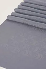 Glanzende jacquard sjaal grijs – Dama Logo - Afbeelding 4